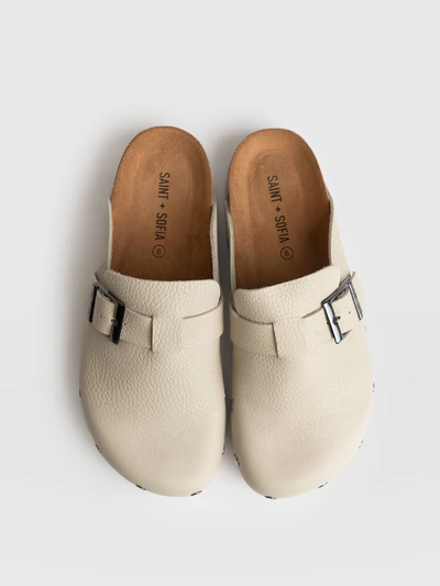 Cream Studded Clogs, classic footwear